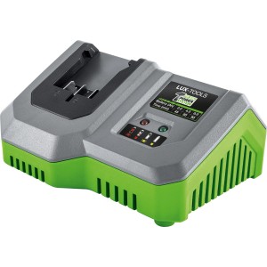 Caricabatterie LUX 20 V per batterie 1 Power System, grigio/verde. Stazione di ricarica per batterie utensili.