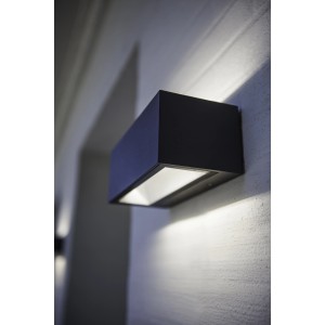 Moderna lampada da parete per esterni a LED Lutec Gemini M antracite con up & downlight.