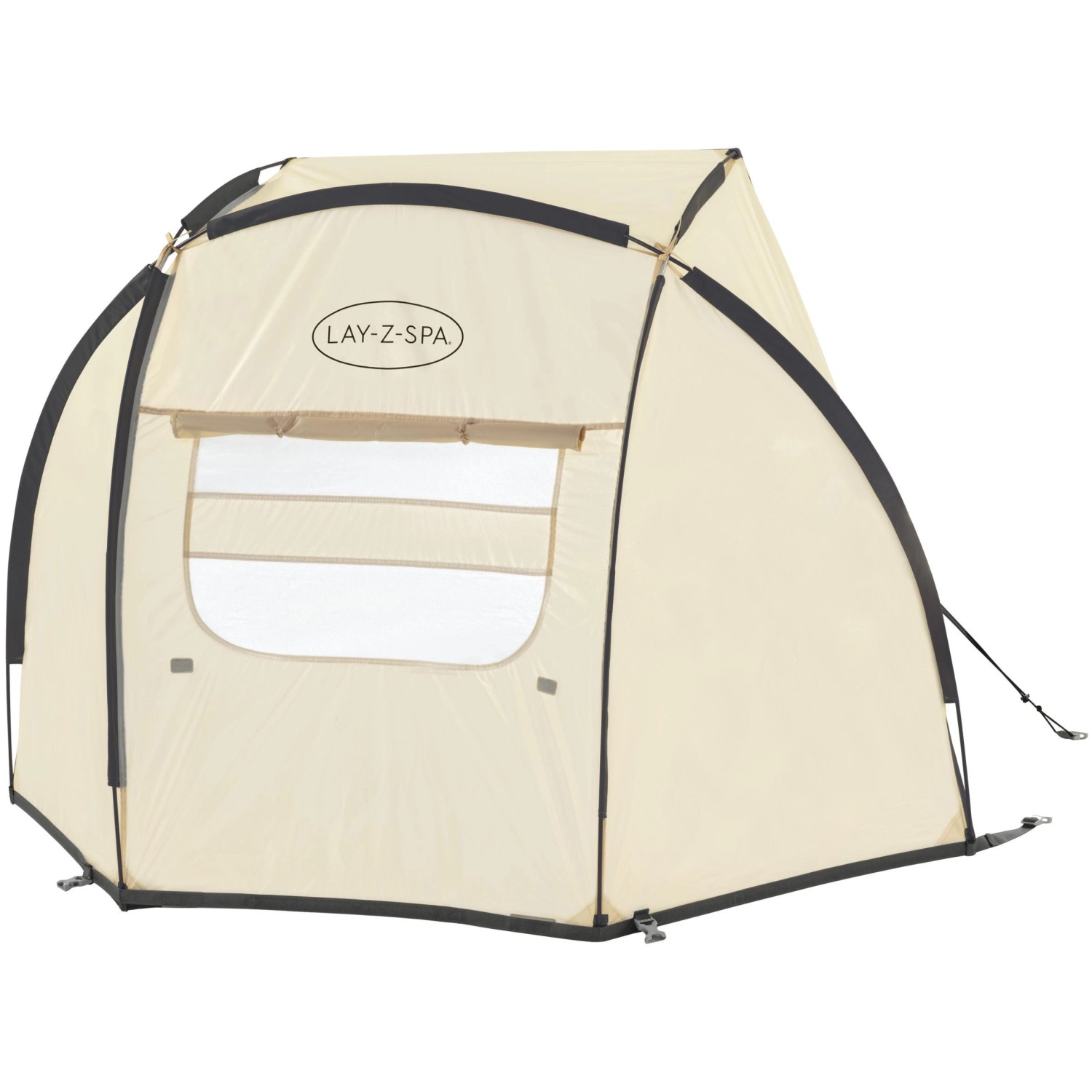 Tettuccio parasole Bestway LAY-Z-SPA, tenda beige con finestra per idromassaggio, 183x94x109 cm.