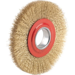 Spazzola metallica per smerigliatrice angolare, rosso/oro.