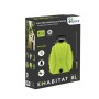 Confezione di una pompa a pressione t.b.t.. Irroratrice a spalla a batteria verde con accessori nella scatola.