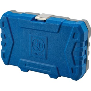 Robusta valigetta blu LUX-TOOLS con set di chiavi a bussola da 44 pezzi.