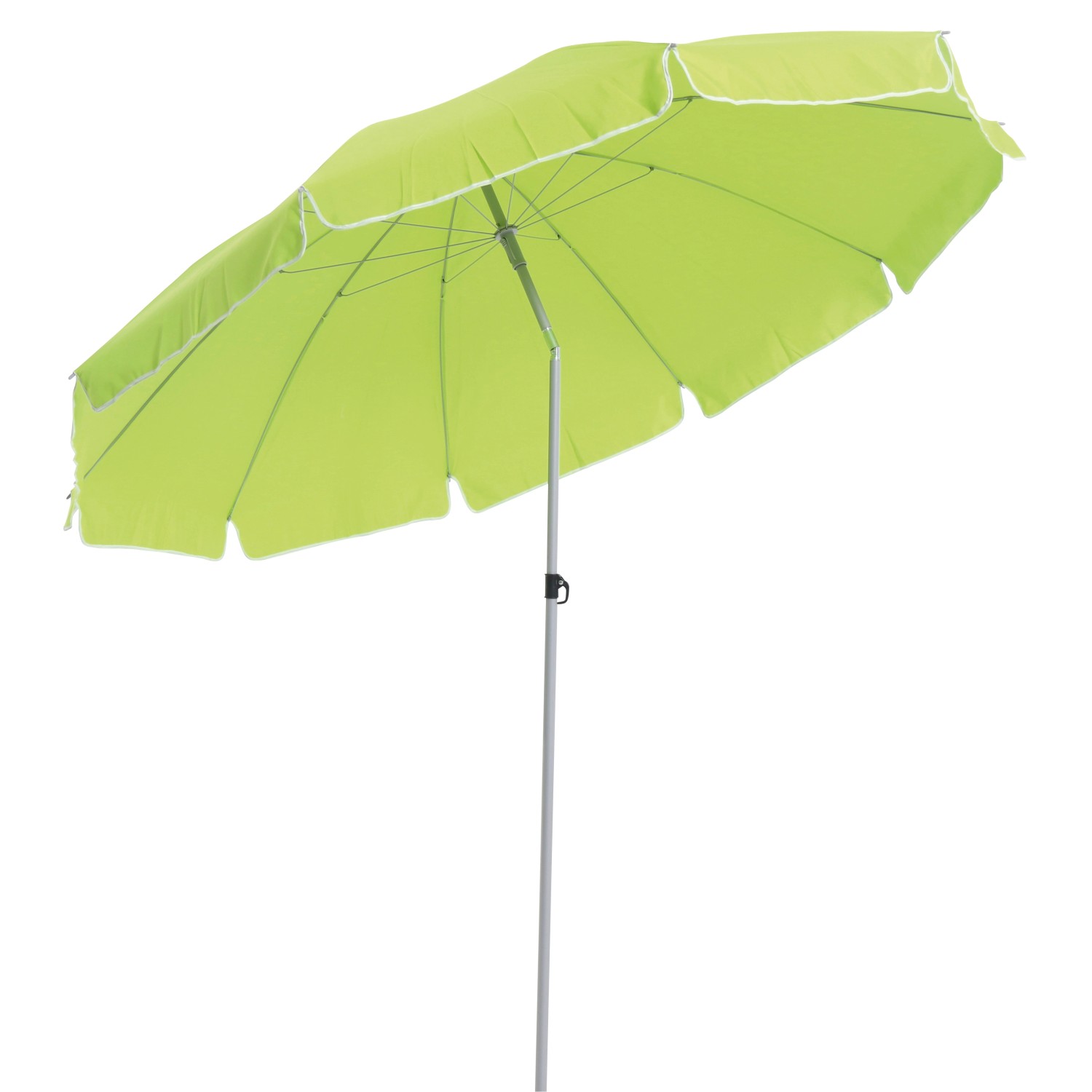 Ombrellone da balcone rotondo CMI, verde chiaro, Ø 200 cm, con struttura in acciaio e funzione di inclinazione per balcone o terrazza.