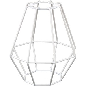 Base per lampada bianca con design geometrico a filo.