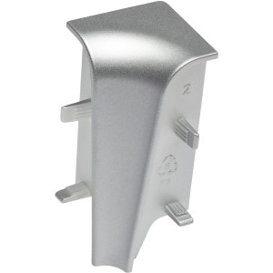 Angolo interno OBI cromato opaco, confezione da 2 per battiscopa laminato e parquet.