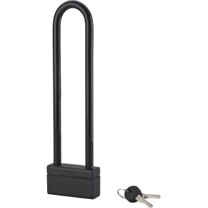 Lucchetto ad arco t.b.t. nero con due chiavi per maggiore sicurezza.