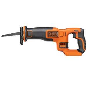 Seghetto alternativo a batteria Black+Decker BDCR18N 18V, arancio e nero. Design compatto con lama.