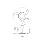 Disegno tecnico Plafoniere LED t.b.t. con dimensioni.