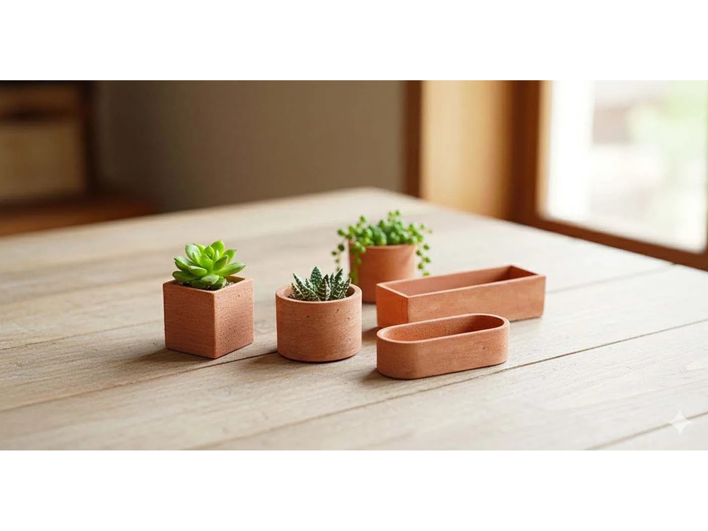 Set di 10 piccoli vasi di terracotta, per fiori di piccole dimensioni, piantine da interni e da esterni e per piante grasse, marrone, 2,5 x 3,8 cm