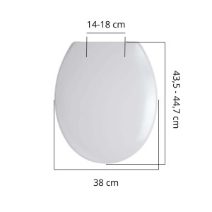 Sedile universale con cerniere in nylon termoplastico bianco