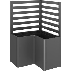 Biohort grigliato (2 pz) per aiuola rialzata a L, grigio scuro metallizzato. Accessorio per la crescita delle piante.