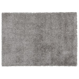 Tappeto a pelo lungo rettangolare grigio