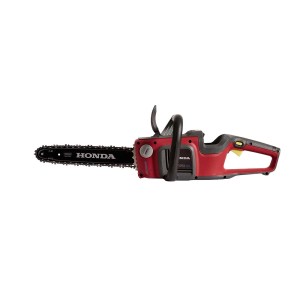 Motosega a batteria Honda rossa per giardinaggio e potatura.
