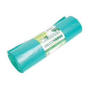 Rotolo di sacchi verdi per rifiuti da giardino, Contenitore per rifiuti.