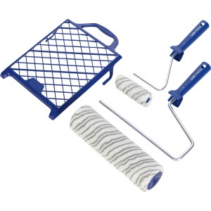 Set rullo LUX 5 pezzi: rulli, manici e griglia per lavori di ristrutturazione.