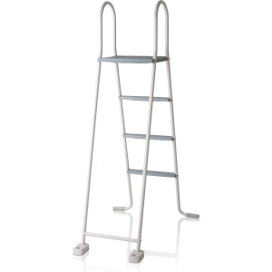 Scala per piscina bianca per piscina Gre Atlantis, alta 134 cm, con 2x3 gradini e piattaforma.