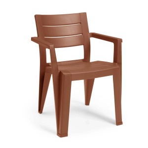 Sedia da giardino senza cuscino con braccioli Julie terra