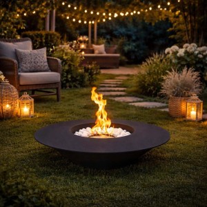 Camino a bioetanolo giardino Divina Fire Santorini 3,5 kW Ø60 cm nero