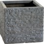 Vaso per piante Valsonne antracite, 36x39,5 cm, effetto pietra con texture a rilievo.