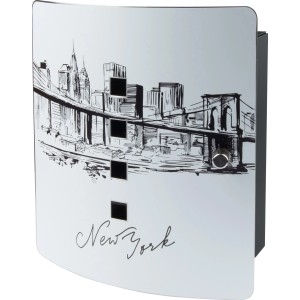 Burg-Wächter Cassetta portachiavi 6204/10 Acciaio inox Skyline NY con motivo New York.