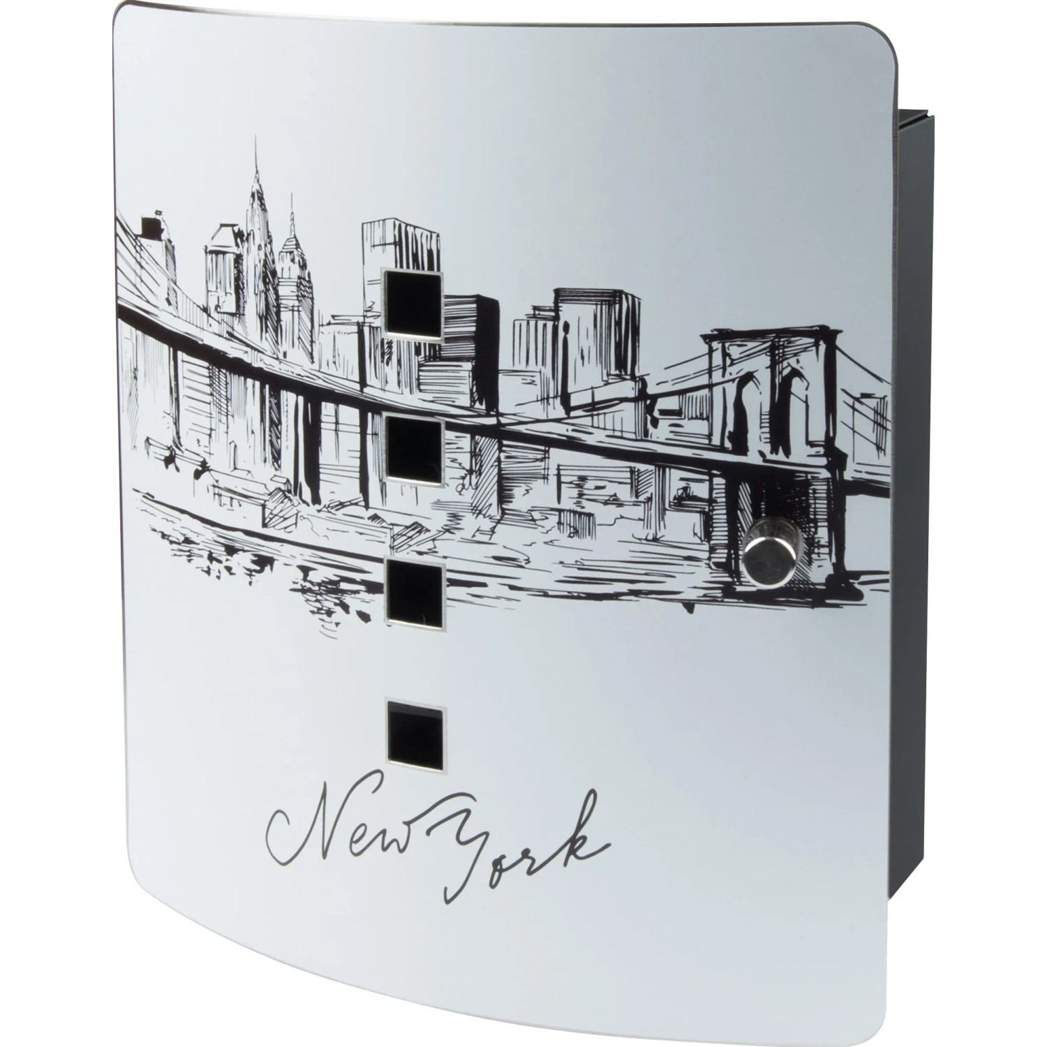 Burg-Wächter Cassetta portachiavi 6204/10 Acciaio inox Skyline NY con motivo New York.