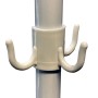 Dettaglio di un elemento bianco con ganci per supporto ombrellone t.b.t.