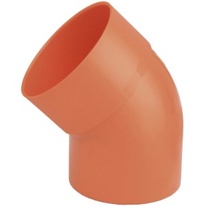 Curva per tubo di scarico arancione per impianti idraulici.
