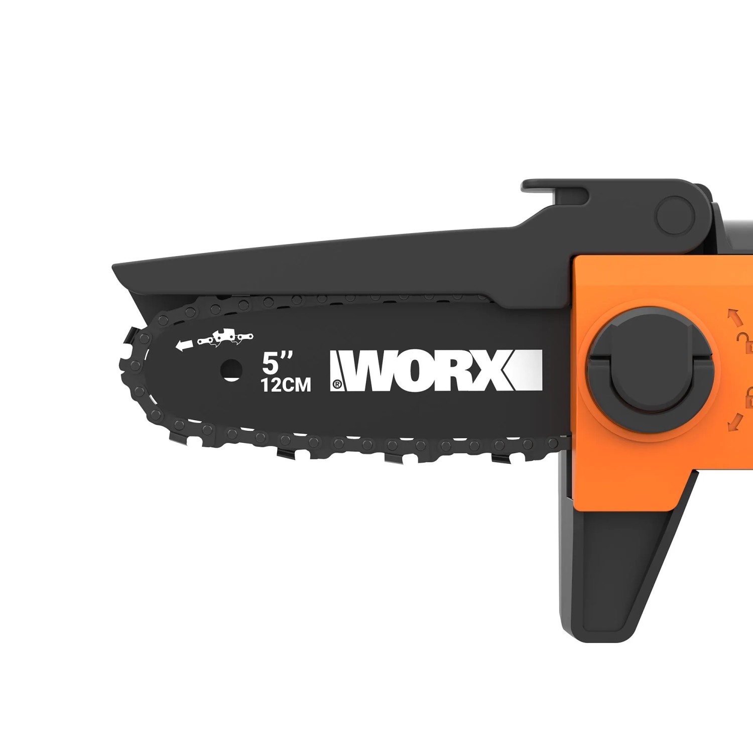 Troncatrice a una mano Worx WG326E 20 V, sega per potatura a batteria con larghezza di taglio di 12 cm.