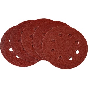 Dischi abrasivi LUX per levigatrice rotorbitale, Ø 115 mm, grana 80, forati, 5 pezzi