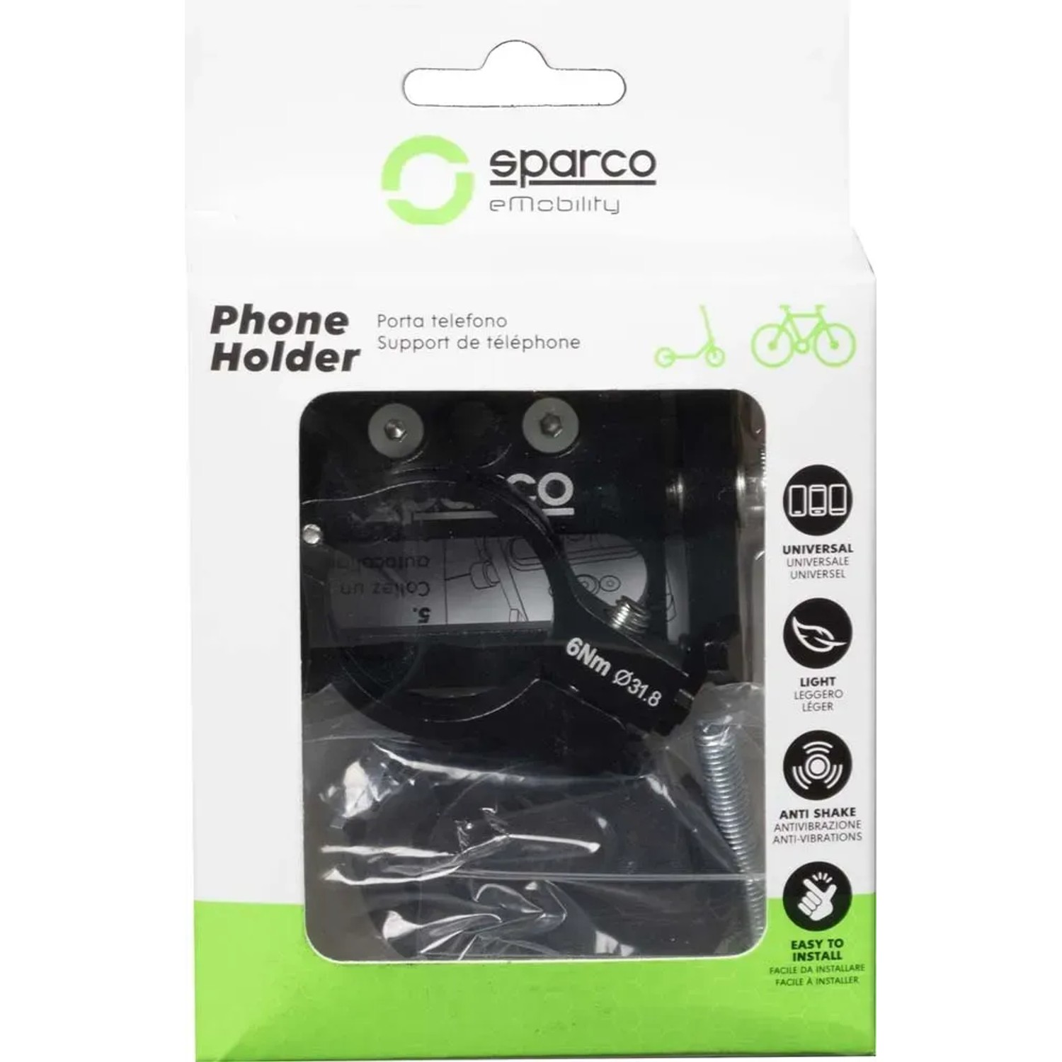 Porta telefono universale Sparco per bici, antivibrazione.