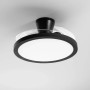 Plafoniera LED nera moderna con forma rotonda.