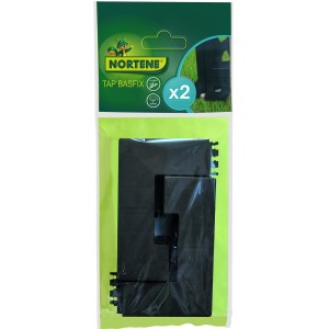 Nortene Tap Basfix, confezione da 2, per tutori e recinzioni. Nero, plastica.