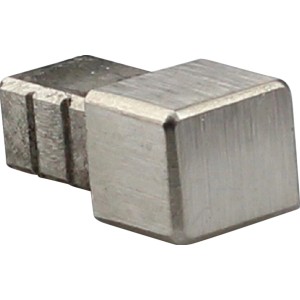 Due profili terminali angolari quadrati in acciaio inox spazzolato, 12,5 mm, per profili per piastrelle.