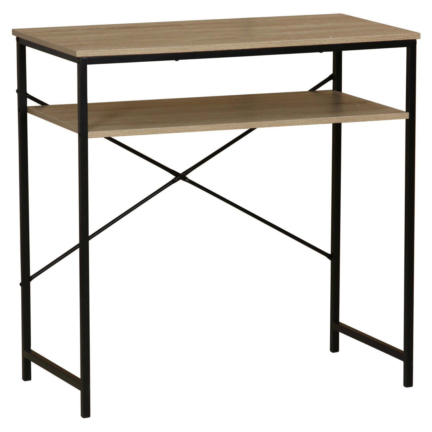 Scrivania in pannello truciolare con ripiani 77x40x75 cm