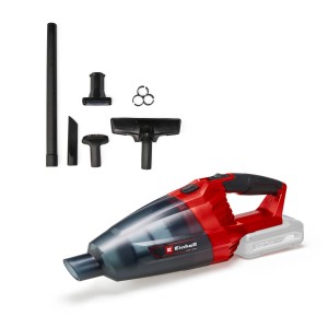 Einhell Power X-Change TE-VC 18 Li Solo aspirapolvere a batteria con accessori. Aspirapolvere rosso-nero con ugelli.