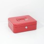 Cassaforte rossa t.b.t. con serratura e chiave per una conservazione sicura.