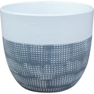 Vaso per piante bianco-grigio con motivo, Ø 13,5 cm, per interni.