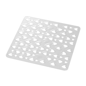 t.b.t. Tappetino doccia bianco con motivo a cuore per una maggiore sicurezza.