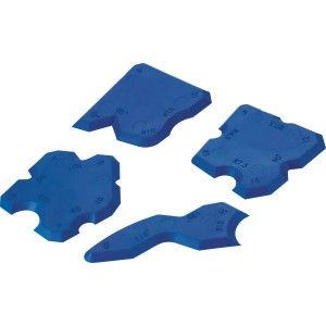 Set LUX Comfort per lisciare fughe, 4 strumenti in gomma blu per lavori di piastrellatura e muratura.