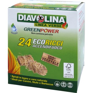 Accendifuoco t.b.t. per barbecue e camino, 24 pezzi, 100% vegetali.