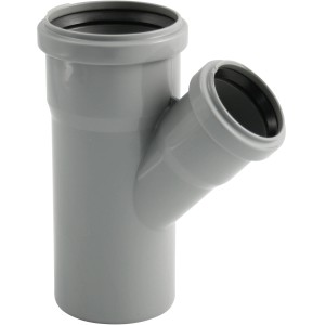 Giunto semplice Marley HT DN 90/75, 45 gradi, per tubi di scarico interni, grigio.