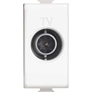 Presa antenna TV t.b.t. bianca per montaggio a incasso.
