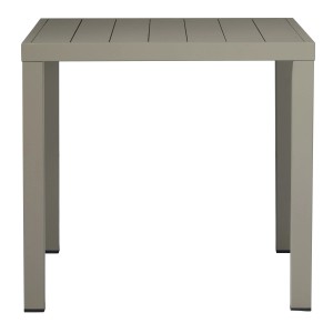 Tavolo da giardino quadrato color tortora. Ideale per patio e balcone.