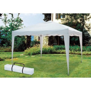 Gazebo bianco t.b.t. con borsa da trasporto in giardino.
