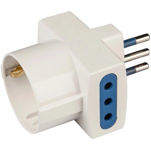 Adattatore multiplo t.b.t. bianco per prese.