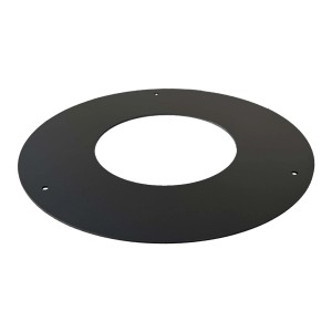 Rosetta nera t.b.t. per tubi da stufa, accessori per stufe a legna.