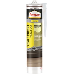 Sigillante acrilico Pattex per legno e parquet, colore noce.