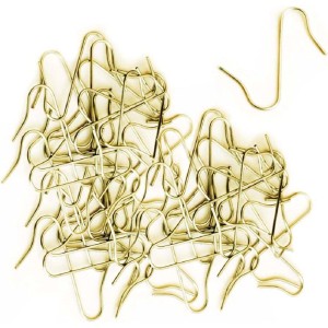 Ganci metallici color oro per decorazioni albero di Natale.