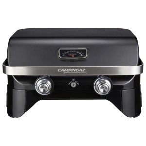 Barbecue a gas nero Campingaz con indicatore di temperatura.