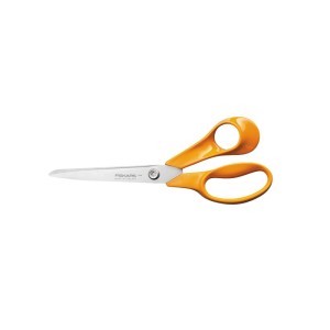 Forbici universali da giardino Fiskars Classic, 21 cm, con manici arancioni.